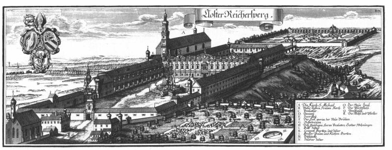 Stift Reichersberg. Nach einem Kupferstich von Michael Wening (1721)
